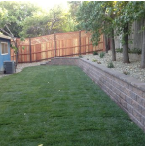 Side Yard Retaining Wall & Lawn - after